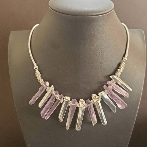 Kenneth Cole Faux Amethyst Point Necklace‎ - Picture 1 of 8